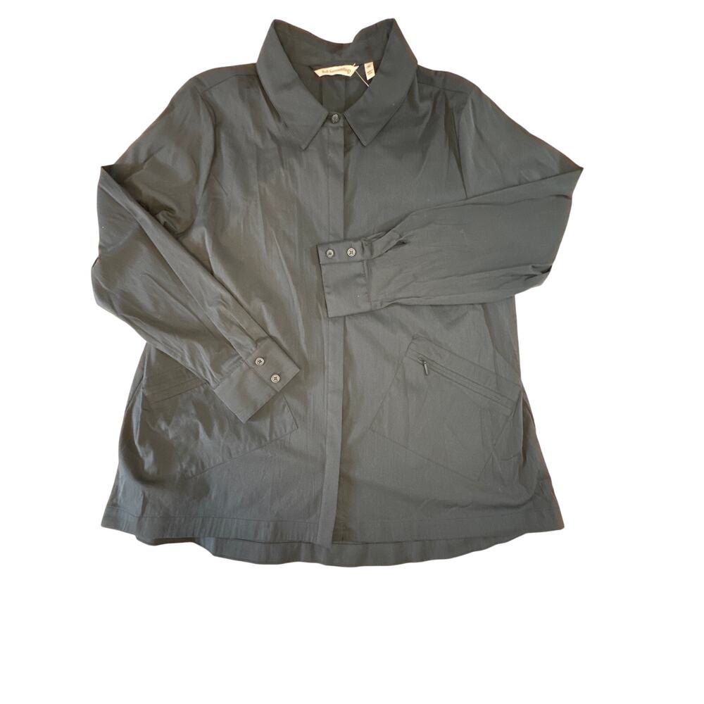 Soft Surroundings Shore Thing Black Long Sleeve‎ Shirt PL Petite Large Tunic NWT